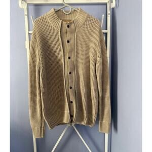 Progetto Uomo Men’s Sweater Beige Italian M Cable Knit Preppy Fisherman